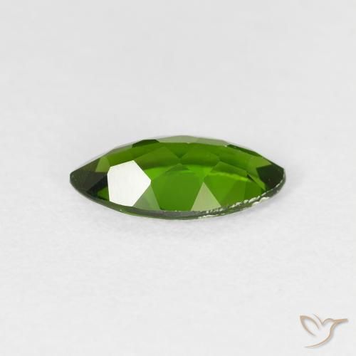Chrome Diopside Gemstone in 10 x 5 mm (calibrated) Size for Sale, Chrome Diopside Stone in Medium Dark-Green Color