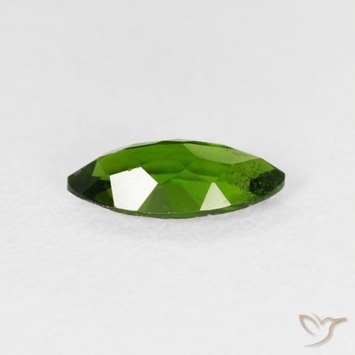 Chrome Diopside Gemstone in 10 x 5 mm (calibrated) Size for Sale, Chrome Diopside Stone in Medium Dark-Green Color