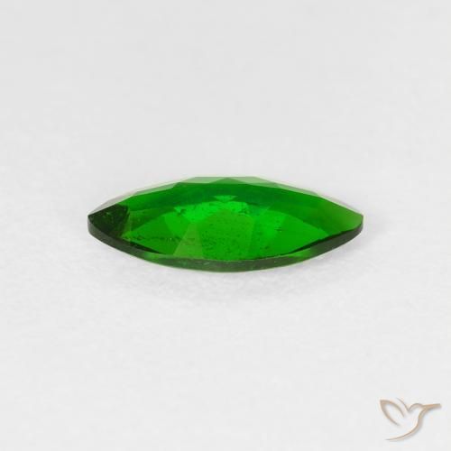 Chrome Diopside Gemstone in 10 x 5 mm (calibrated) Size for Sale, Chrome Diopside Stone in Intense Green Color