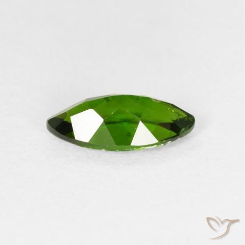 Chrome Diopside Gemstone in 10 x 5 mm (calibrated) Size for Sale, Chrome Diopside Stone in Medium Dark-Green Color