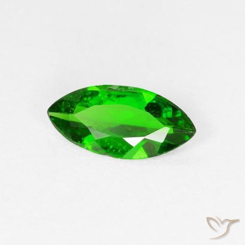 0.87 ct Green Chrome Diopside Stone, Natural Chrome Diopside in Marquise Facet Shape for Sale