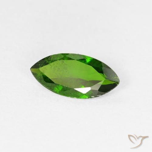 0.89 ct Green Chrome Diopside Stone, Natural Chrome Diopside in Marquise Facet Shape for Sale