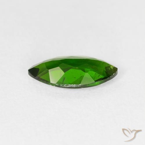 Chrome Diopside Gemstone in 10 x 5 mm (calibrated) Size for Sale, Chrome Diopside Stone in Dark Green Color