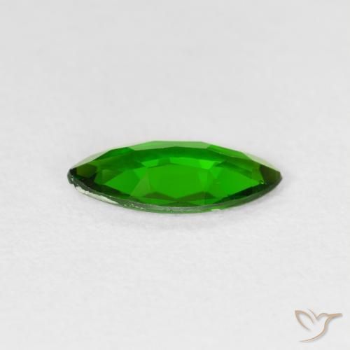 Chrome Diopside Gemstone in 10 x 5 mm (calibrated) Size for Sale, Chrome Diopside Stone in Intense Green Color