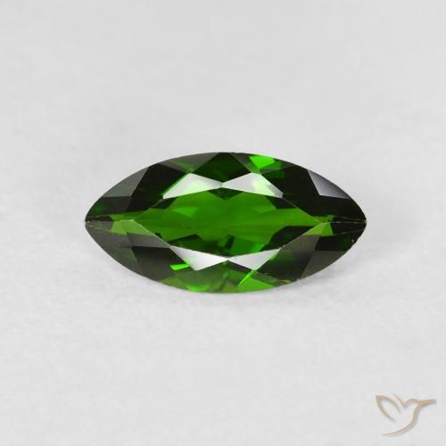 1.14ct Natural Medium Dark-Green Chrome Diopside, Marquise, VS-SI