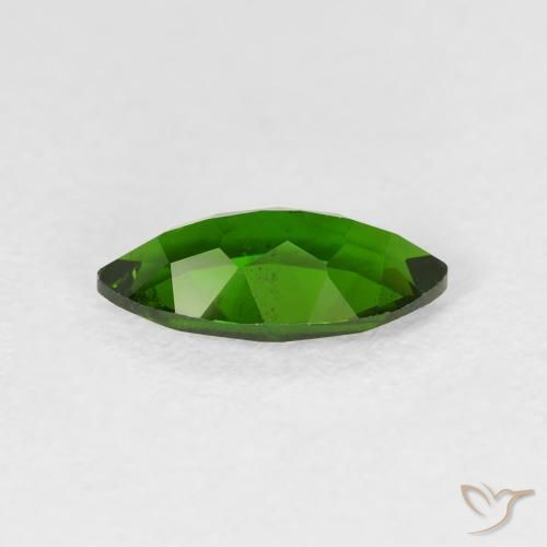 Chrome Diopside Gemstone in 10 x 5 mm (calibrated) Size for Sale, Chrome Diopside Stone in Medium Dark-Green Color