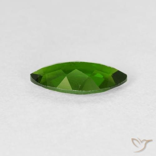 Chrome Diopside Gemstone in 10 x 5 mm (calibrated) Size for Sale, Chrome Diopside Stone in Medium Dark-Green Color