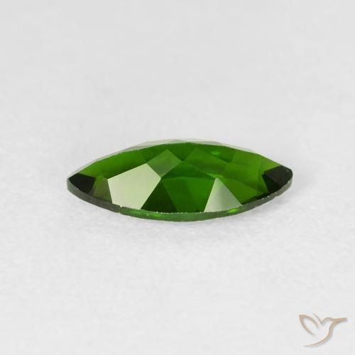 Chrome Diopside Gemstone in 10 x 5 mm (calibrated) Size for Sale, Chrome Diopside Stone in Medium Dark-Green Color