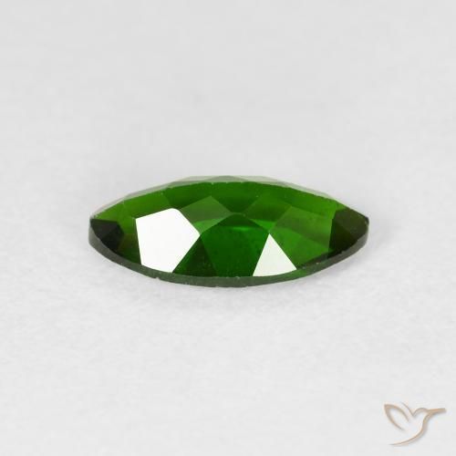 Chrome Diopside Gemstone in 10 x 5 mm (calibrated) Size for Sale, Chrome Diopside Stone in Medium Dark-Green Color