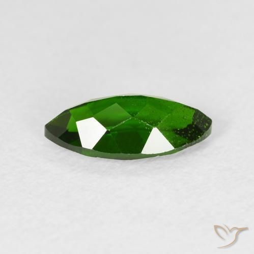 Chrome Diopside Gemstone in 10 x 5 mm (calibrated) Size for Sale, Chrome Diopside Stone in Medium Dark-Green Color
