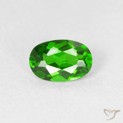 0.52ct Natural Intense Green Chrome Diopside, Oval, VS
