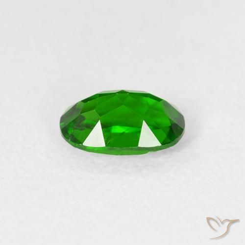 Chrome Diopside Gemstone in 6 x 4 mm (calibrated) Size for Sale, Chrome Diopside Stone in Intense Green Color