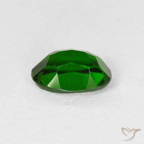 Chrome Diopside Gemstone in 7 x 5 mm (calibrated) Size for Sale, Chrome Diopside Stone in Bright Forest Green Color
