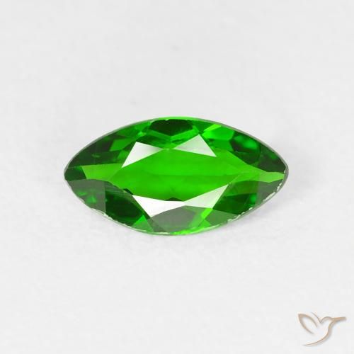 0.61ct Natural Dark Green Chrome Diopside, Marquise, VS, Photo A