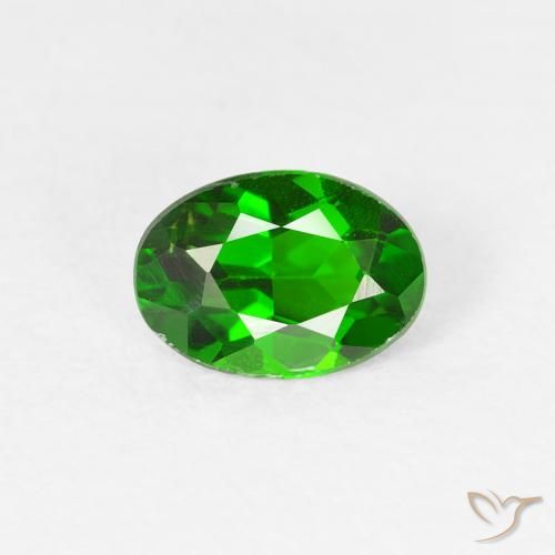 0.73ct Natural Intense Green Chrome Diopside, Oval, VS