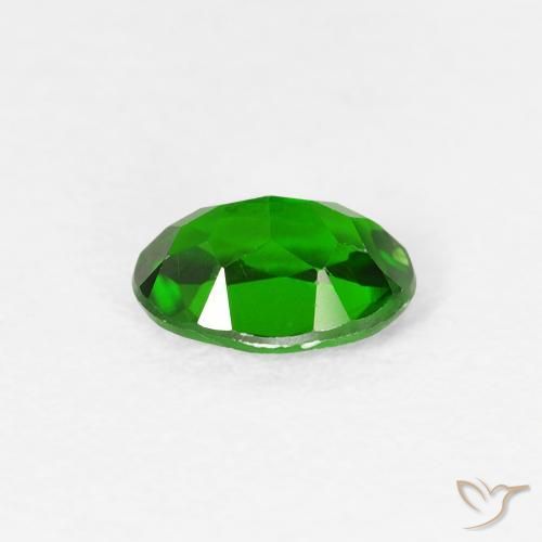Chrome Diopside Gemstone in 6.7 x 4.8 mm Size for Sale, Chrome Diopside Stone in Intense Green Color