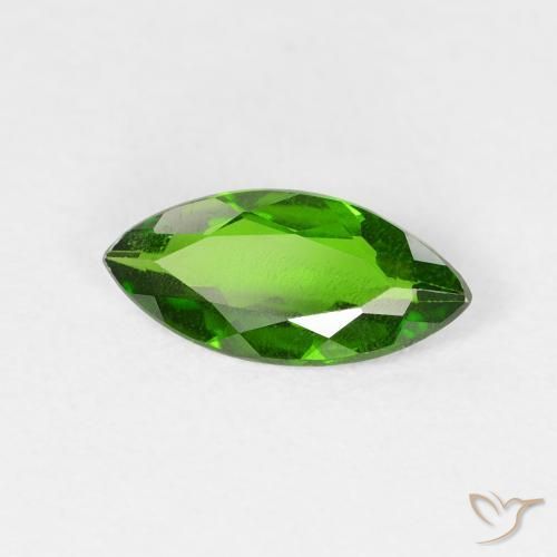 0.81 ct Green Chrome Diopside Stone, Natural Chrome Diopside in Marquise Facet Shape for Sale