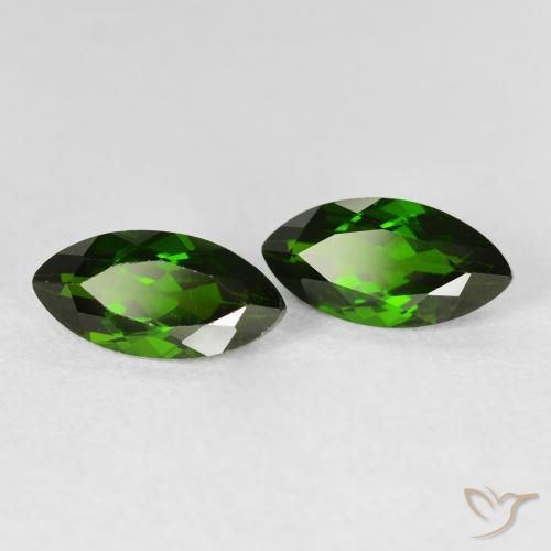 2.79 ctw Green Chrome Diopside Stones, Natural Chrome Diopside in Marquise Facet Shape for Sale