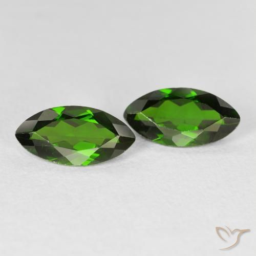 2.35 ctw Green Chrome Diopside Stones, Natural Chrome Diopside in Marquise Facet Shape for Sale