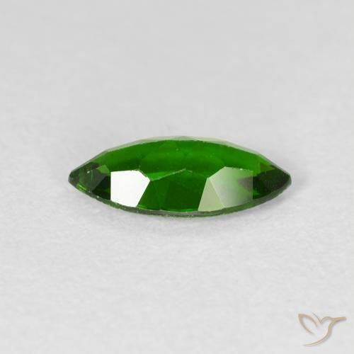 Chrome Diopside Gemstone in 10 x 5 mm (calibrated) Size for Sale, Chrome Diopside Stone in Bright Forest Green Color