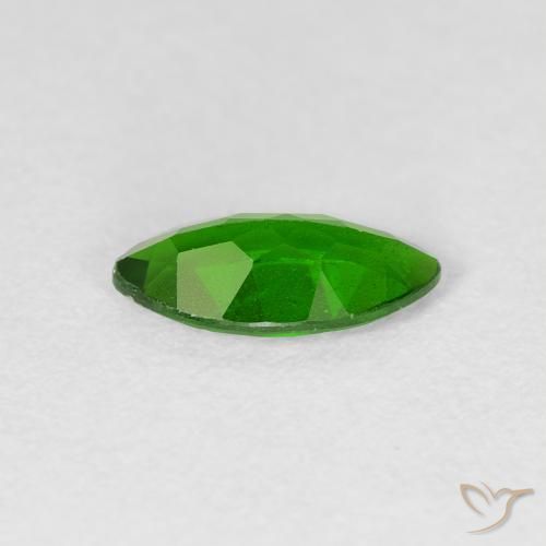 Chrome Diopside Gemstone in 10 x 5 mm (calibrated) Size for Sale, Chrome Diopside Stone in Medium Dark-Green Color
