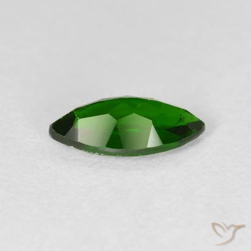 Chrome Diopside Gemstone in 10 x 5 mm (calibrated) Size for Sale, Chrome Diopside Stone in Medium Dark-Green Color