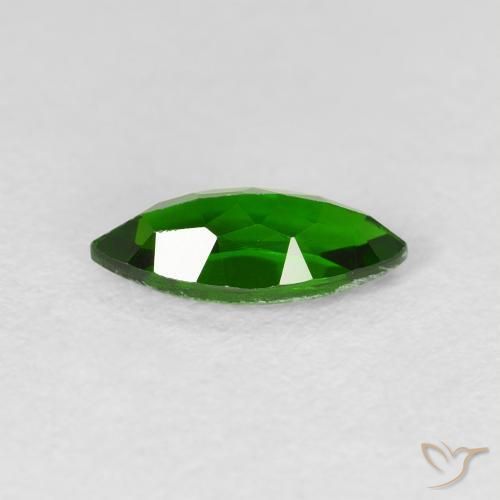 Chrome Diopside Gemstone in 10 x 5 mm (calibrated) Size for Sale, Chrome Diopside Stone in Bright Forest Green Color