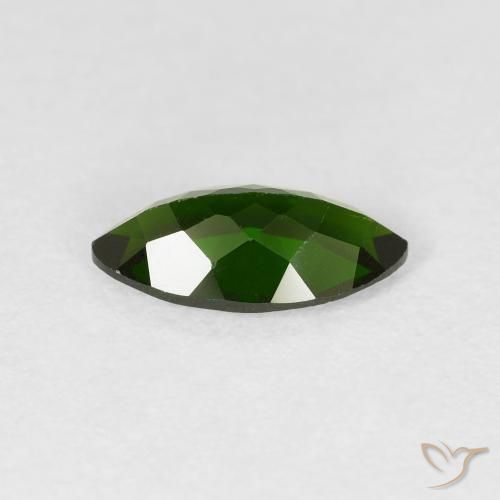 Chrome Diopside Gemstone in 10 x 5 mm (calibrated) Size for Sale, Chrome Diopside Stone in Deep Green Color