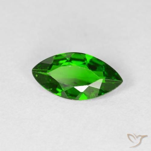 0.91 ct Green Chrome Diopside Stone, Natural Chrome Diopside in Marquise Facet Shape for Sale