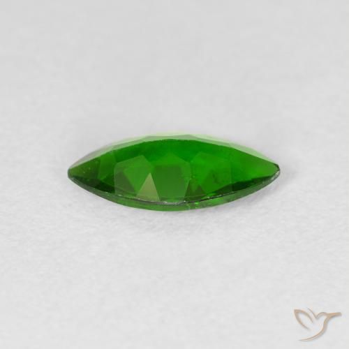 Chrome Diopside Gemstone in 10 x 5 mm (calibrated) Size for Sale, Chrome Diopside Stone in Intense Green Color