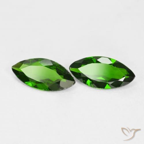 1.67 ctw Green Chrome Diopside Stones, Natural Chrome Diopside in Marquise Facet Shape for Sale