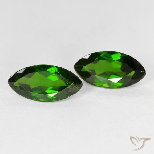 2.58 ctw Green Chrome Diopside Stones, Natural Chrome Diopside in Marquise Facet Shape for Sale