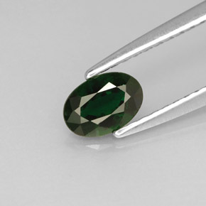 0.41 ct Green Chrome Tourmaline Gemstone, Chrome Tourmaline Gem in Oval Facet Shape for Sale.