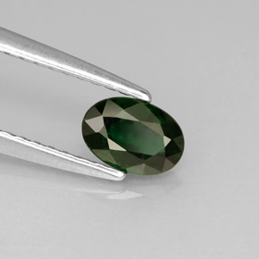 0.41 ct Green Chrome Tourmaline Stone, Natural Chrome Tourmaline in Oval Facet Shape for Sale
