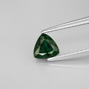 0.47 ct Green Chrome Tourmaline Gemstone, Chrome Tourmaline Gem in Trillion Facet Shape for Sale.
