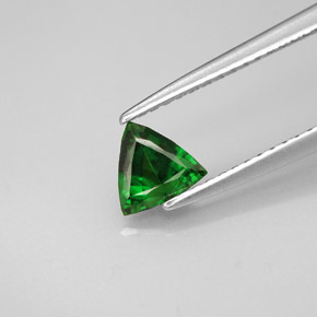 0.41 ct Green Chrome Tourmaline Gemstone, Chrome Tourmaline Gem in Trillion Facet Shape for Sale.