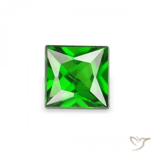 0.28 ct Green Chrome Tourmaline Gemstone, Chrome Tourmaline Gem in Princess-Cut Shape for Sale.