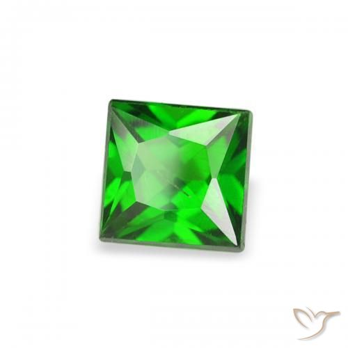 0.28 ct Green Chrome Tourmaline Stone, Natural Chrome Tourmaline in Princess-Cut Shape for Sale