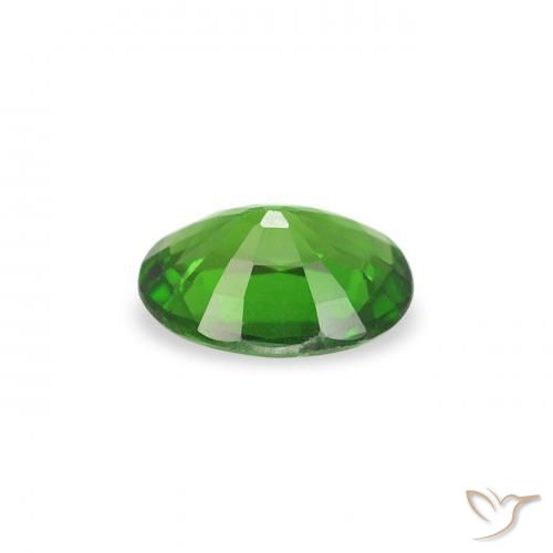 Chrome Tourmaline Gemstone in 5 x 3.8 mm Size for Sale, Chrome Tourmaline Stone in Medium Dark-Green Color