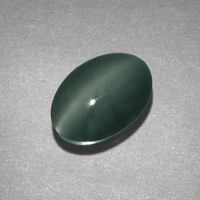 1.89 ct Green Chrysoberyl Cat's Eye Stone, Natural Chrysoberyl Cat's Eye in Oval Cabochon Shape for Sale