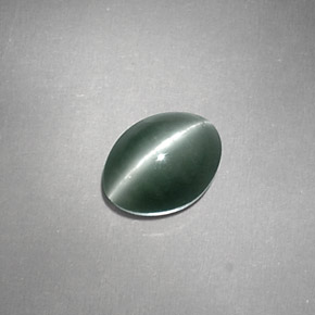 Chrysoberyl Cat's Eye Gemstone in 6.9 x 5.2 mm Size for Sale, Chrysoberyl Cat's Eye Stone in Green Color
