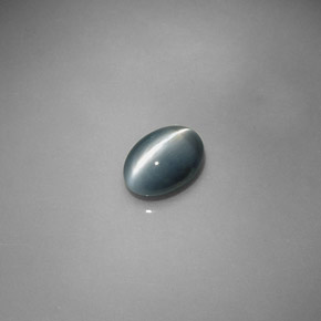 0.78 ct Gray Chrysoberyl Cat's Eye Gemstone, Chrysoberyl Cat's Eye Gem in Oval Cabochon Shape for Sale.