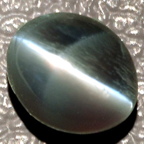 1.43 ct Green Chrysoberyl Cat's Eye Stone, Natural Chrysoberyl Cat's Eye in Oval Cabochon Shape for Sale