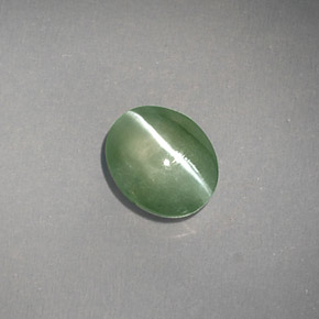 Chrysoberyl Cat's Eye Gemstone in 6.4 x 5.3 mm Size for Sale, Chrysoberyl Cat's Eye Stone in Green Color
