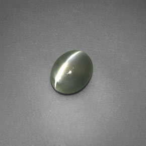 Chrysoberyl Cat's Eye Gemstone in 5.7 x 4.6 mm Size for Sale, Chrysoberyl Cat's Eye Stone in Green Color