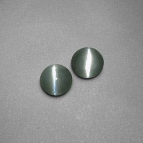 0.67 ct Green Chrysoberyl Cat's Eye Stone, Natural Chrysoberyl Cat's Eye in Round Cabochon Shape for Sale