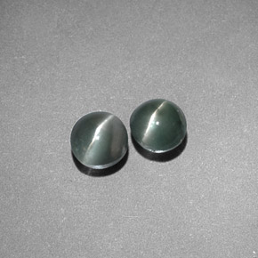 0.78 ct Green Chrysoberyl Cat's Eye Gemstone, Chrysoberyl Cat's Eye Gem in Round Cabochon Shape for Sale.