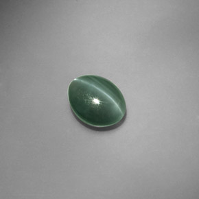1.45 ct Green Chrysoberyl Cat's Eye Stone, Natural Chrysoberyl Cat's Eye in Oval Cabochon Shape for Sale