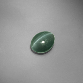 Chrysoberyl Cat's Eye Gemstone in 7.1 x 5.8 mm Size for Sale, Chrysoberyl Cat's Eye Stone in Green Color