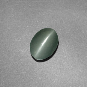 Chrysoberyl Cat's Eye Gemstone in 7 x 5 mm (calibrated) Size for Sale, Chrysoberyl Cat's Eye Stone in Green Color